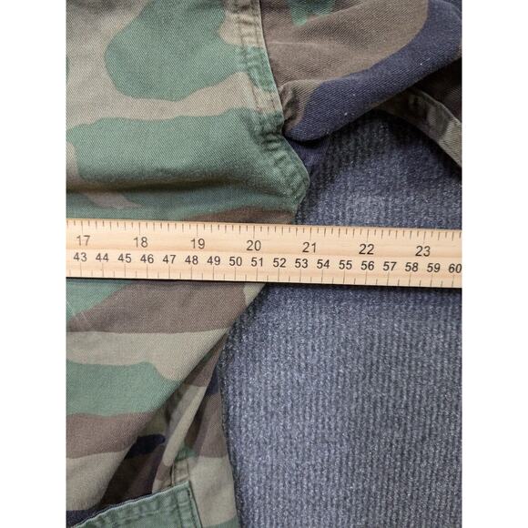 VTG BDU Cold Weather Top Mens Small Regular Woodland Camo Army 72nd FA Patch - Picture 9 of 11